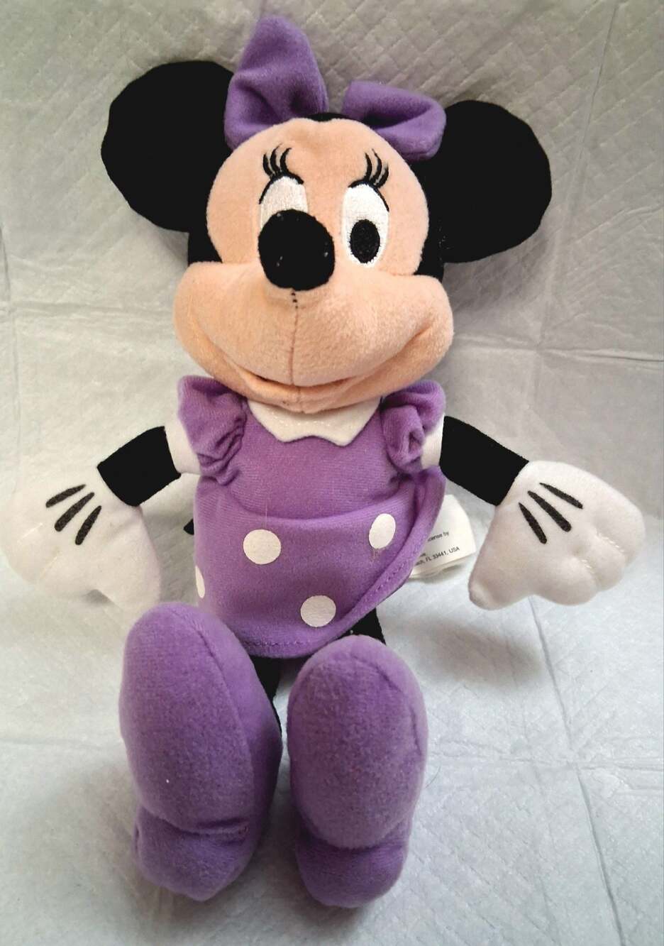 Disney Minnie Mouse Purple Polka Dot Dress 9" Plush Stuffed Animal Toy Just Play
